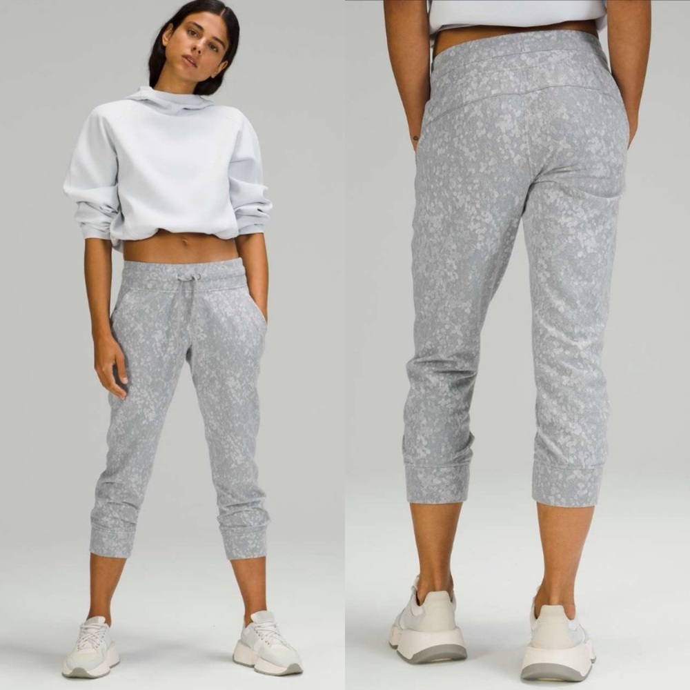 lululemon Ready To Rulu Jogger Crop‎ Speckle Spritz Grey Silver Sz 14